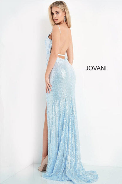 Jovani Floral Sequin Sheath Gown 1012