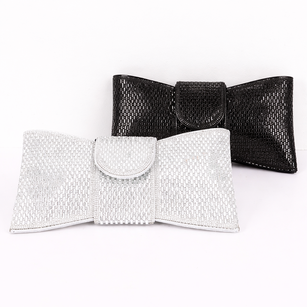 Rhinestone Bow Clutch