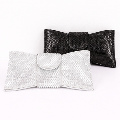 Rhinestone Bow Clutch