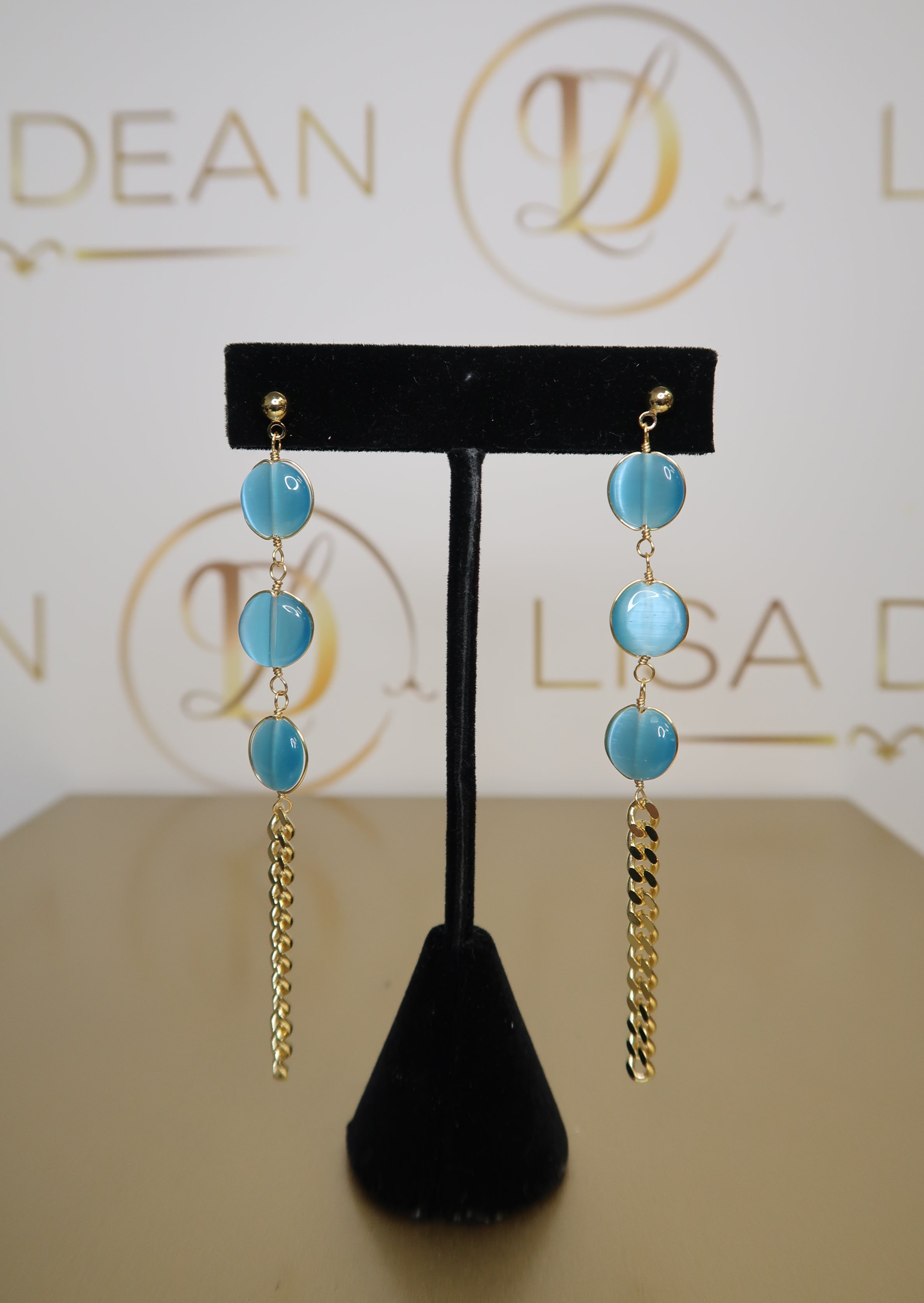 Gold Drop Chain Earrings