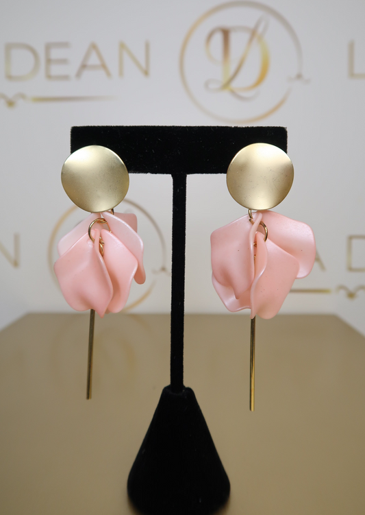 Glossy Pink Petal Earrings