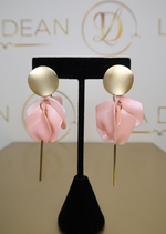 Load image into Gallery viewer, Glossy Pink Petal Earrings
