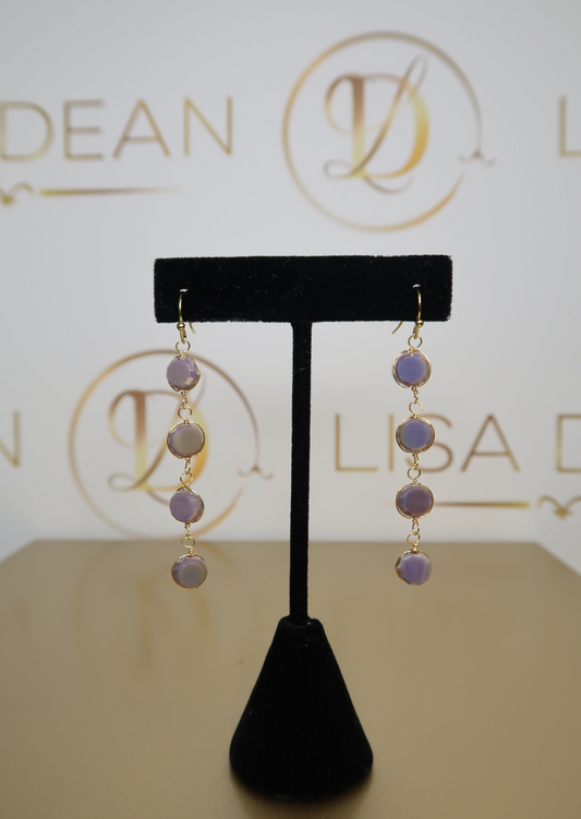 Purple Iridescent Drop Earrings