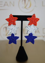 Load image into Gallery viewer, Red, White, &amp; Blue Earrings
