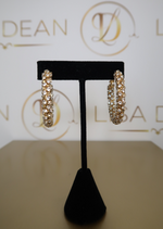 Load image into Gallery viewer, Gold Rhinestone Hoops
