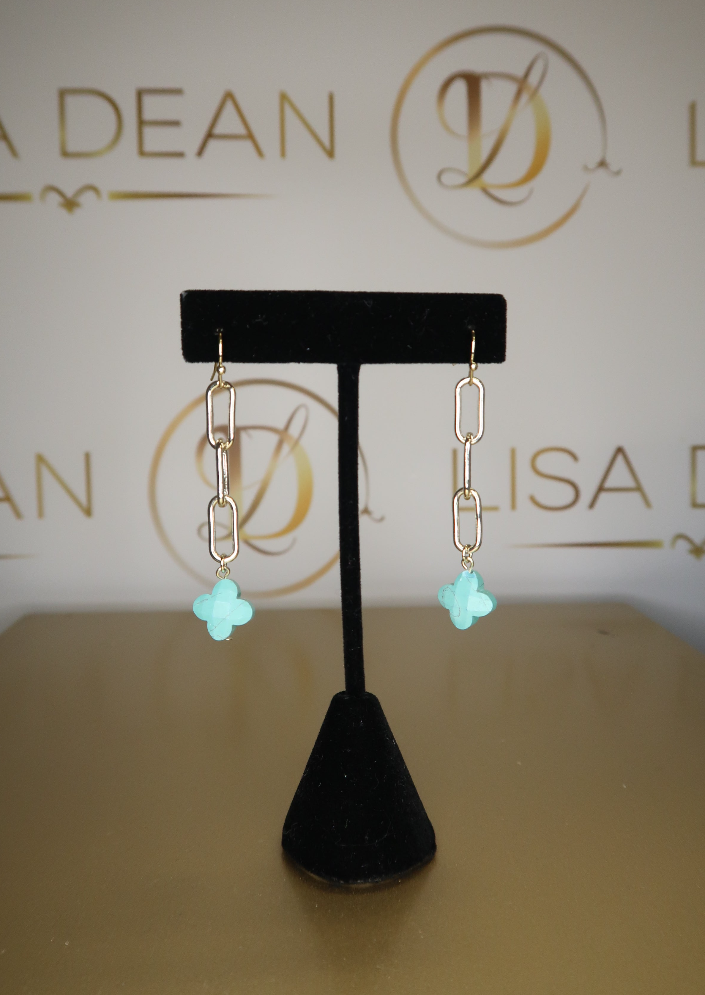 Turquoise Clover Drop Earring