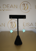 Load image into Gallery viewer, Turquoise Clover Drop Earring
