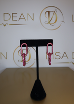 Load image into Gallery viewer, Hot Pink Chain Earrings
