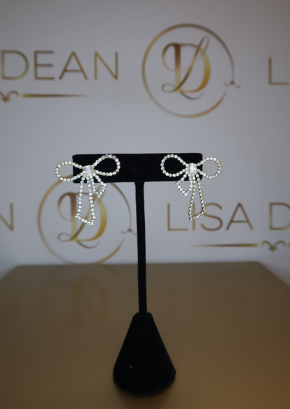 Rhinestone Bow Earrings