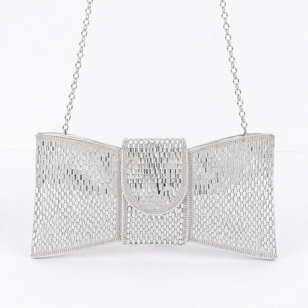 Rhinestone Bow Clutch