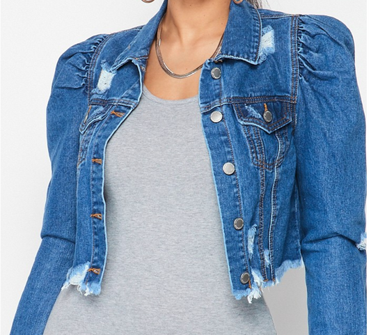 Puff Sleeve Denim Jacket