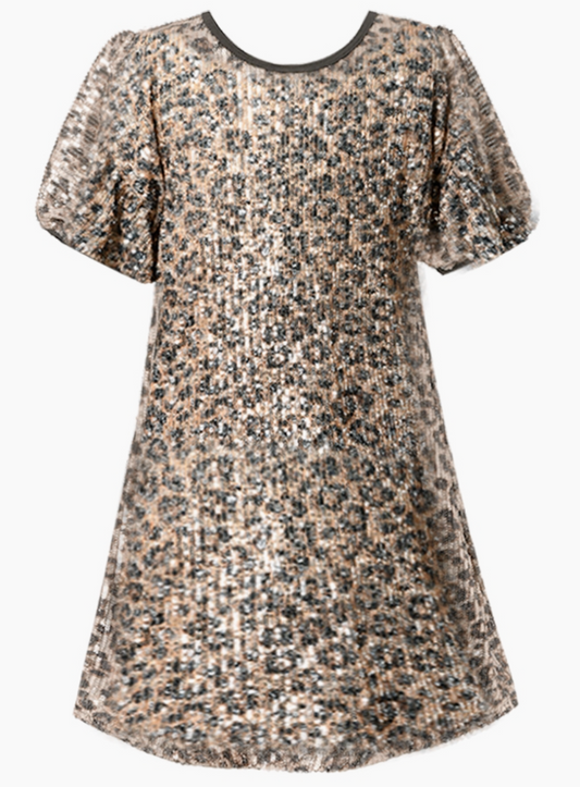 Little's Leopard Sequin Shift Dress