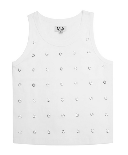 Little's White Grommet Tank Top