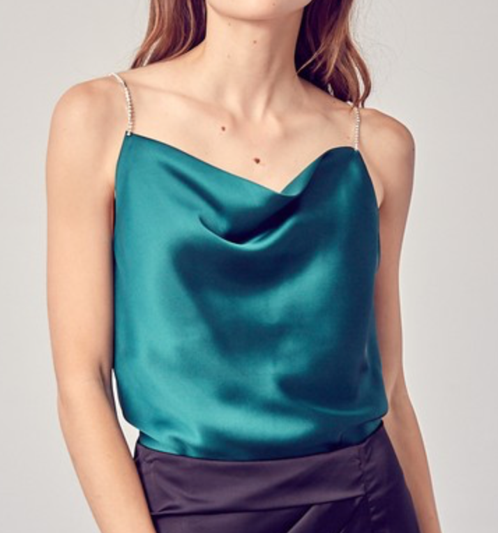 Emerald Green Front Drape Top