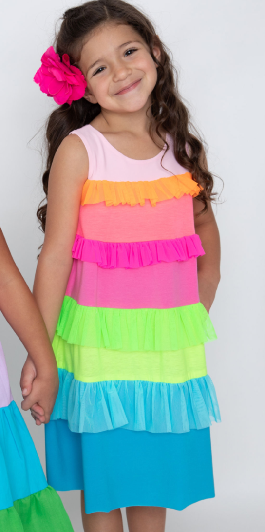 Little's Colorblock Ruffle Jersey Dress