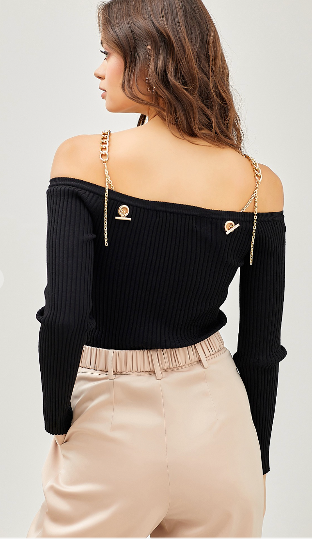 Black Gold Chain Sweater