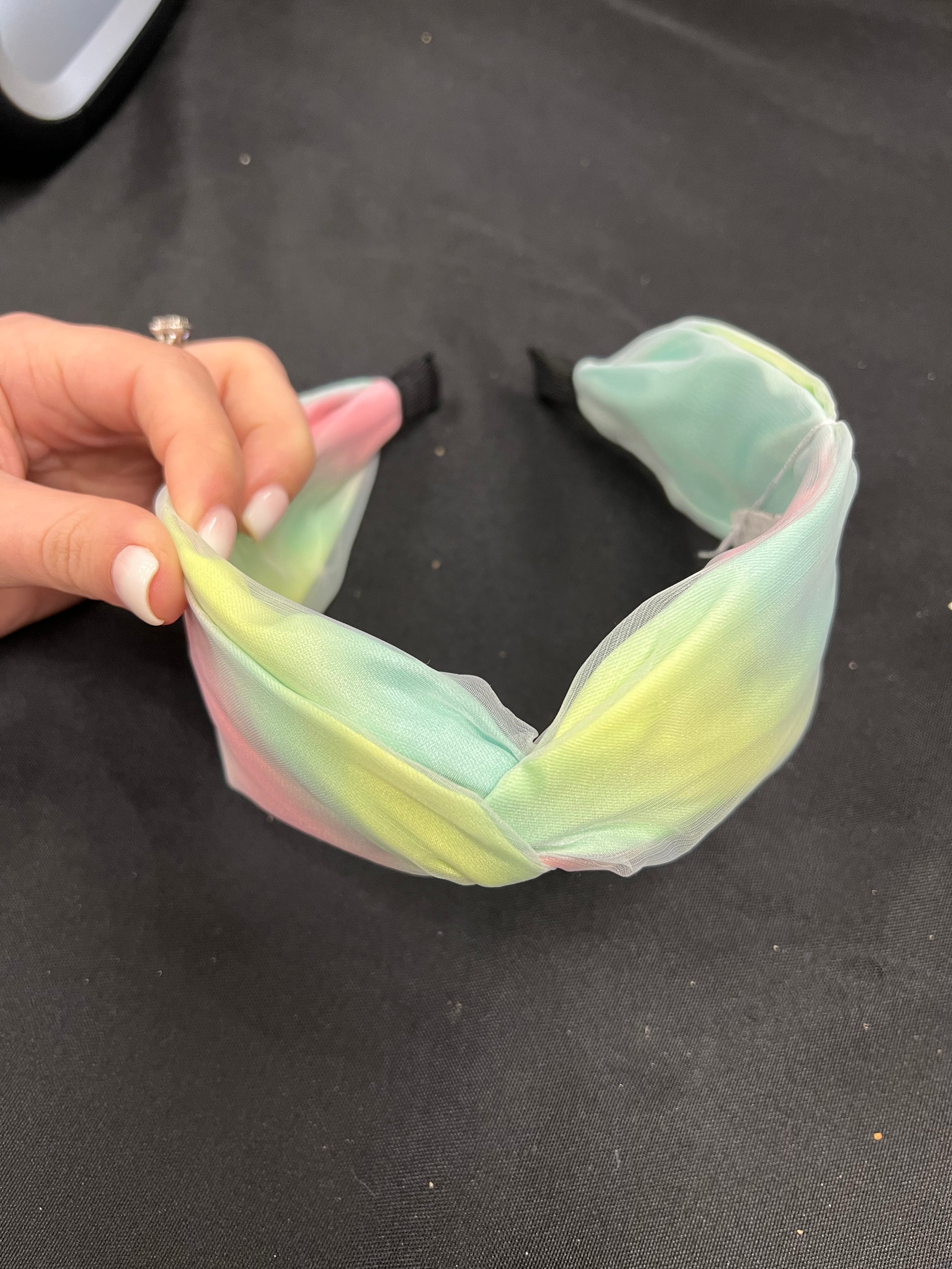 Rainbow Chiffon Knot Headband